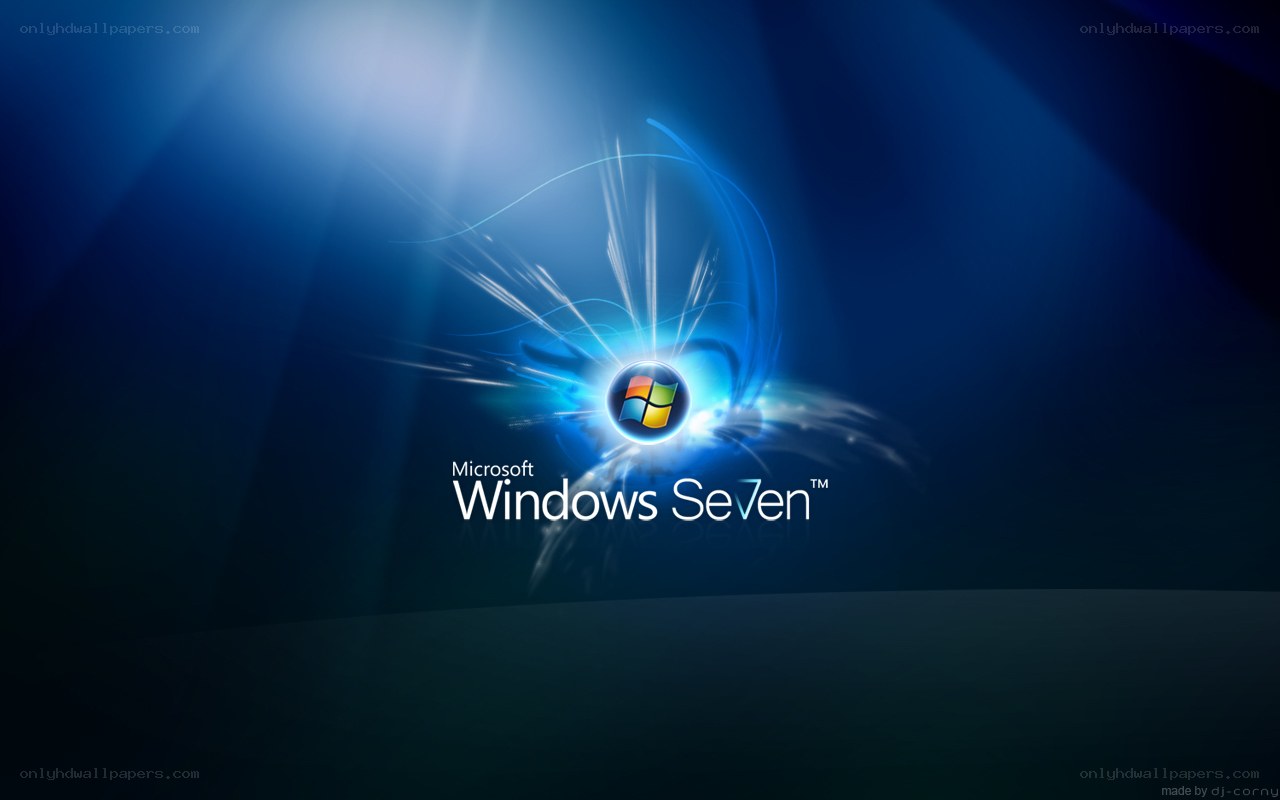 Windows 7 logo on blue background