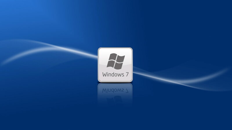 Windows 7 logo on blue background