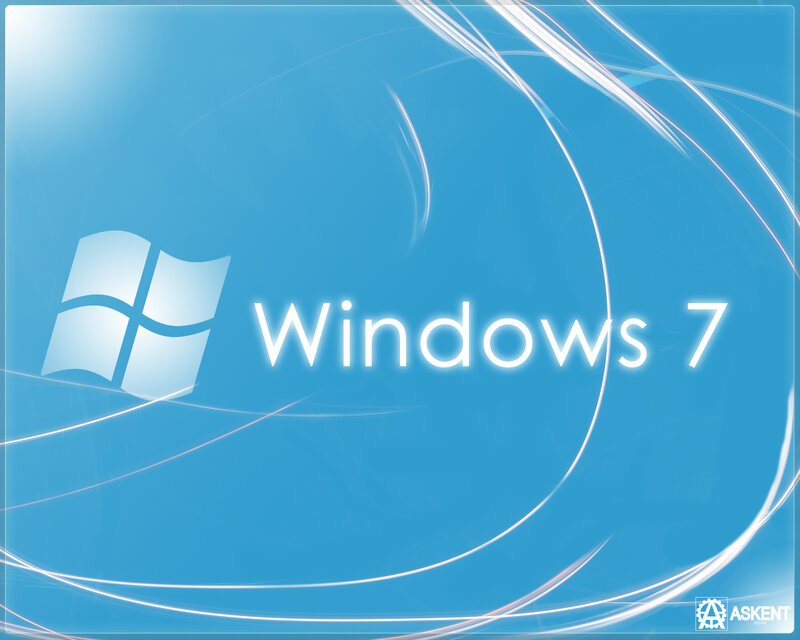 Windows 7 logo on blue background