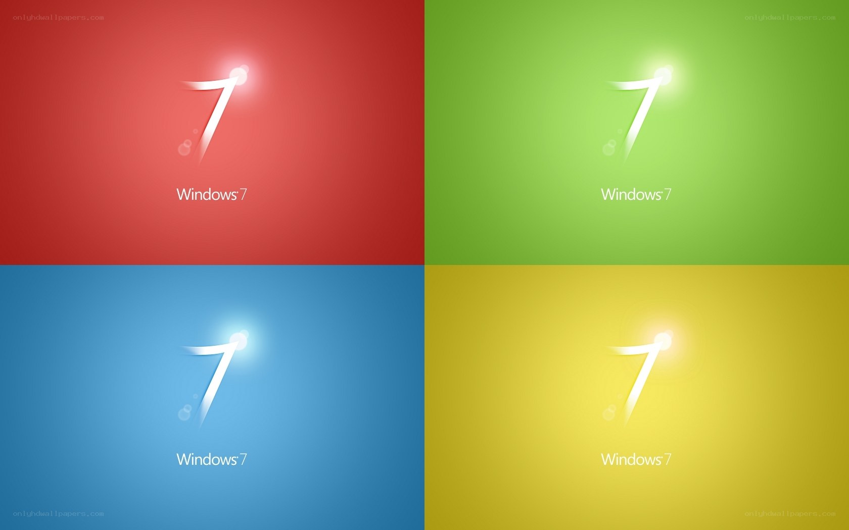 Windows 7 logo on colored backgrounds