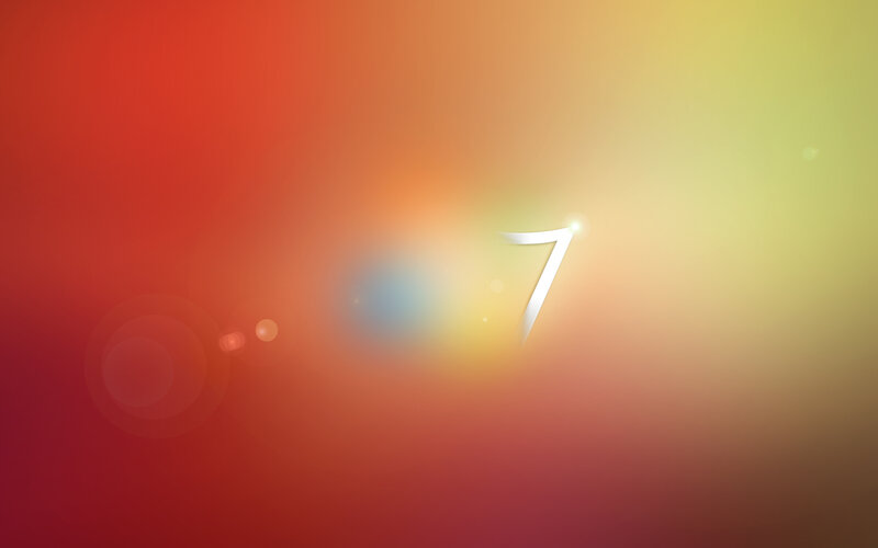 Windows 7 logo on colorful background
