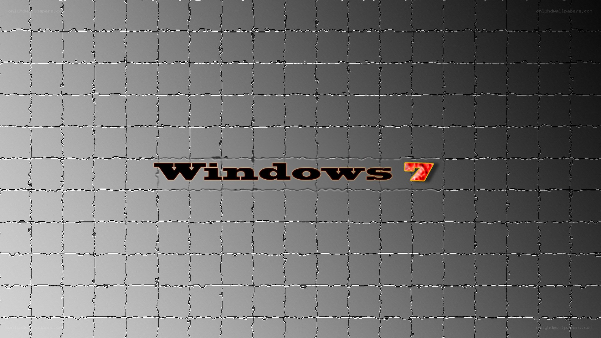 Windows 7 logo on cracked background