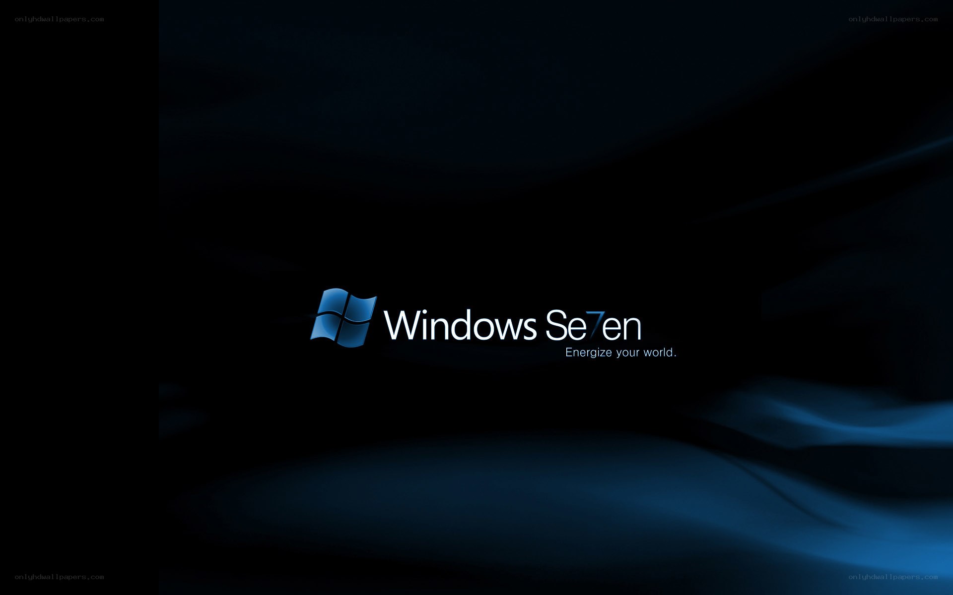 Windows 7 logo on dark background