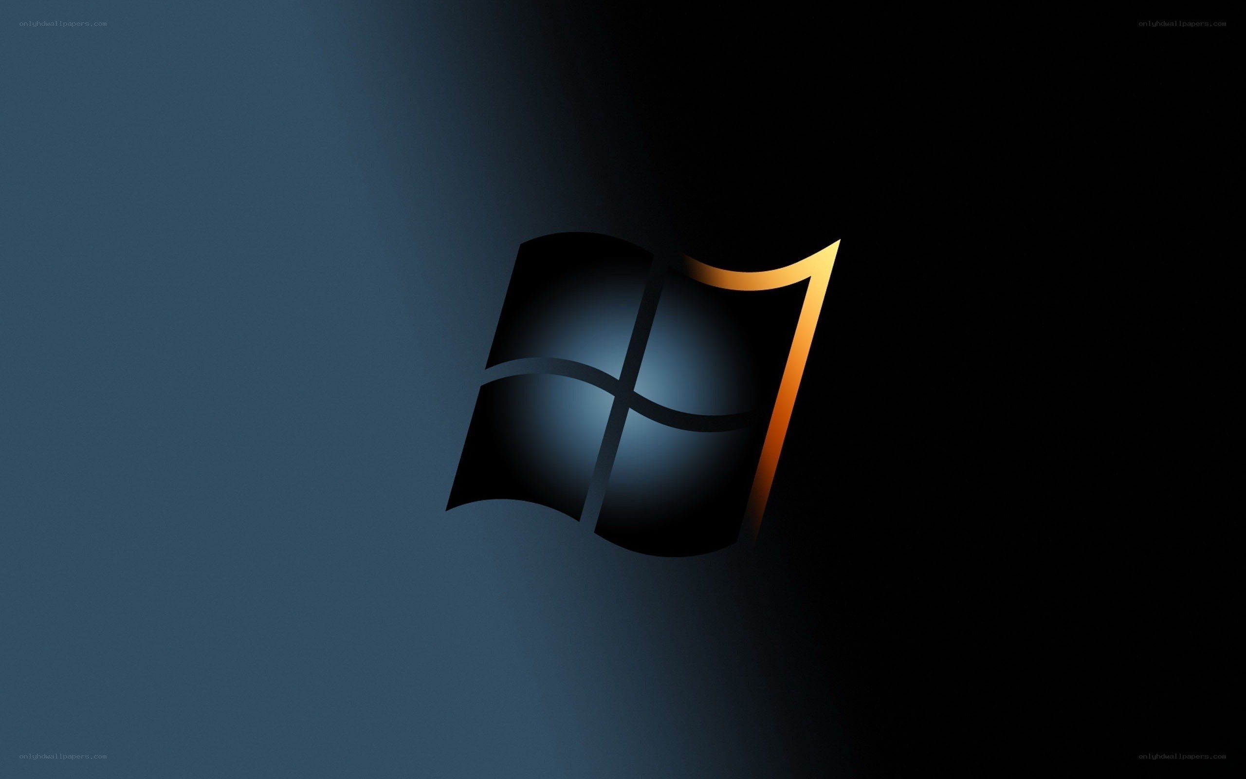 Windows 7 logo on dark background