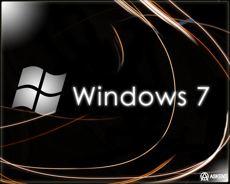 Windows 7 logo on dark background