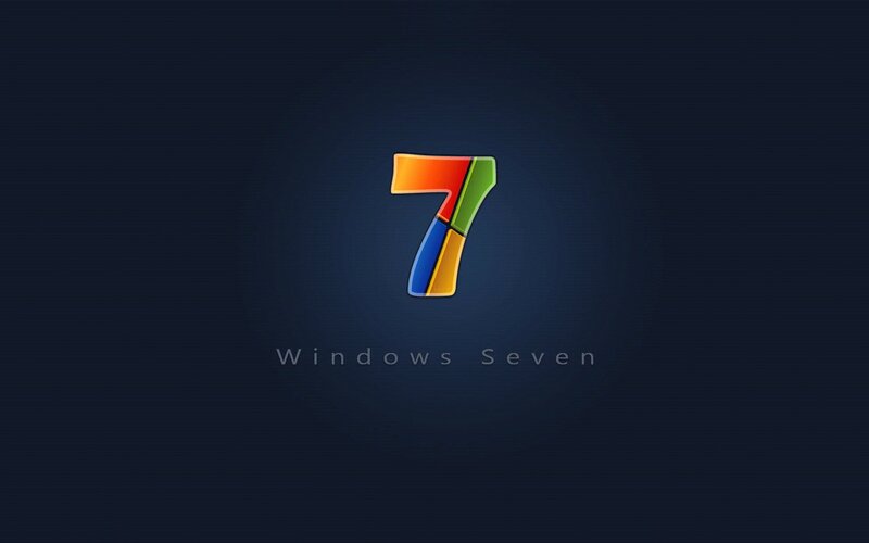 Windows 7 logo on dark background