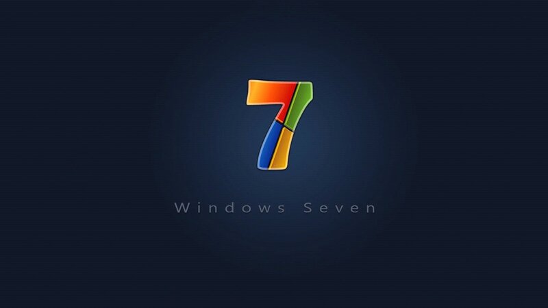 Windows 7 logo on dark background