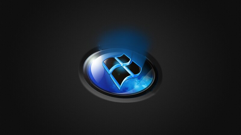 Windows 7 logo on dark background