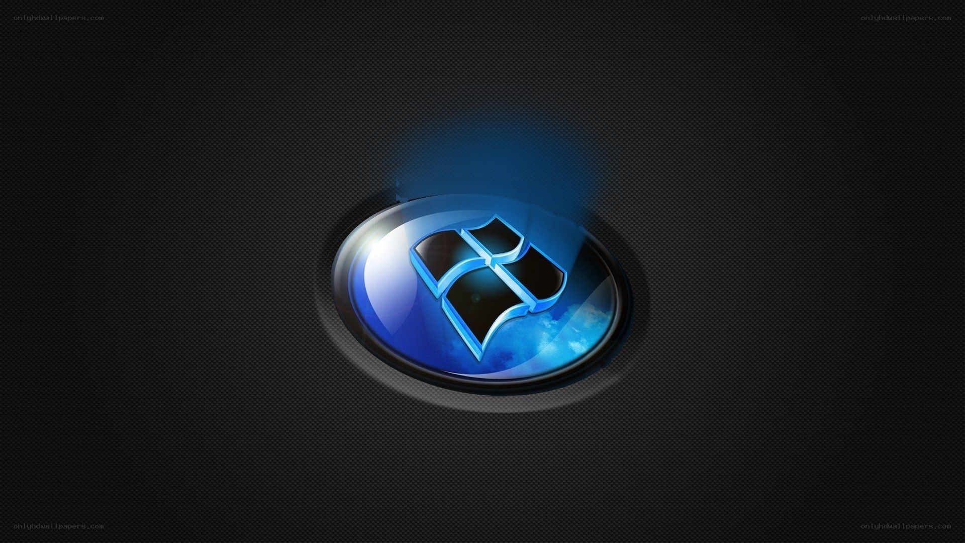 Windows 7 logo on dark background