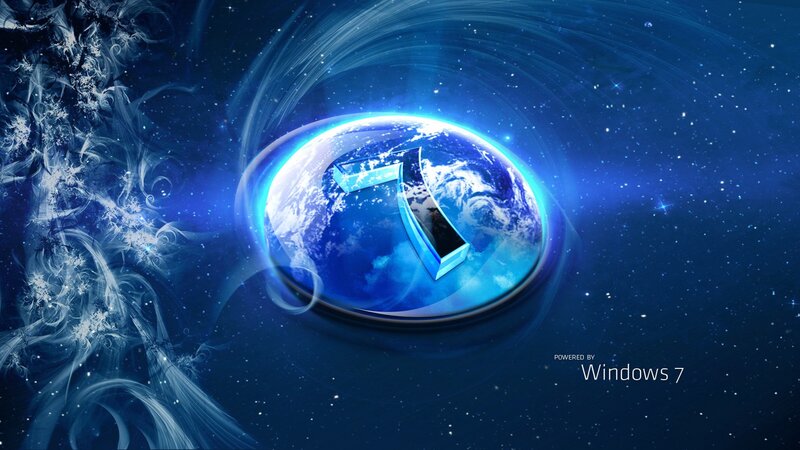Windows 7 logo on Earth