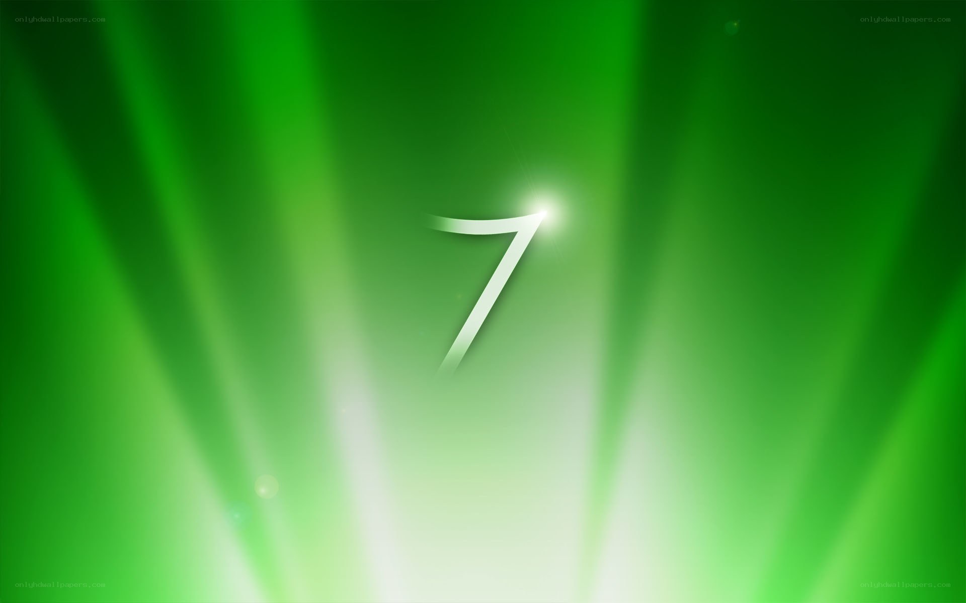 Windows 7 logo on green background