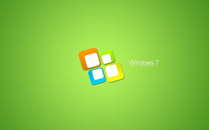 Windows 7 logo on green