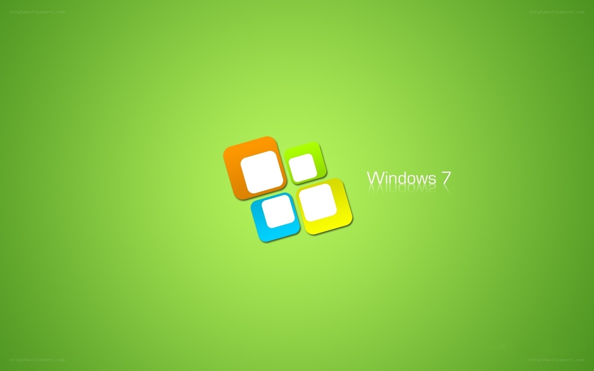 Windows 7 logo on green