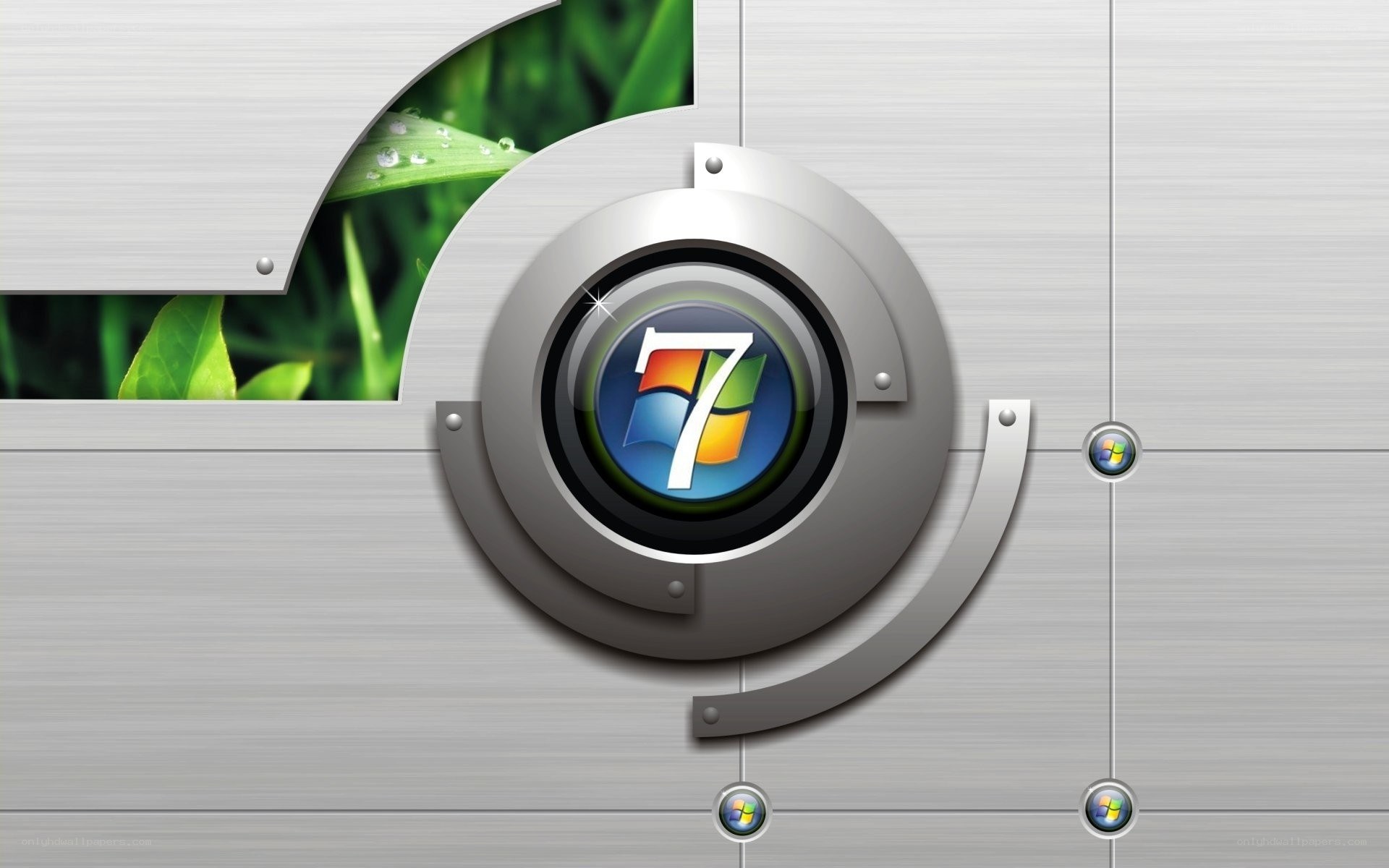 Windows 7 logo on metal