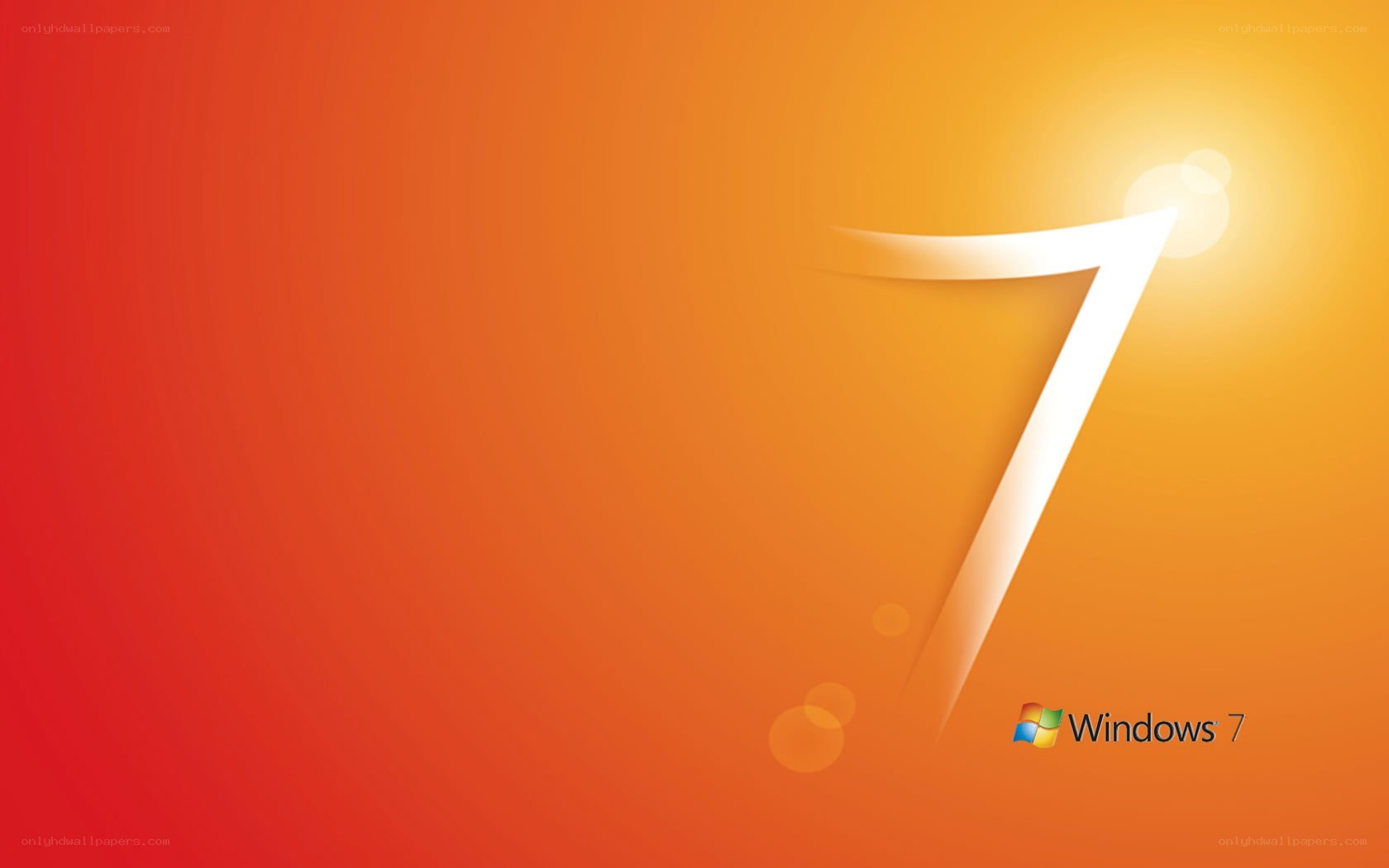 Windows 7 logo on orange background
