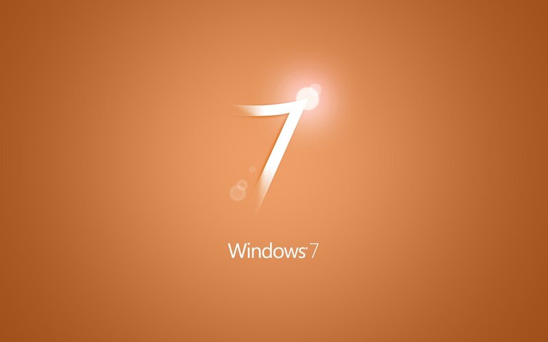 Windows 7 logo on orange