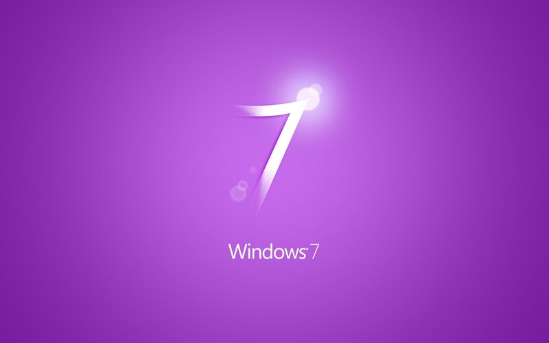 Windows 7 logo on purple