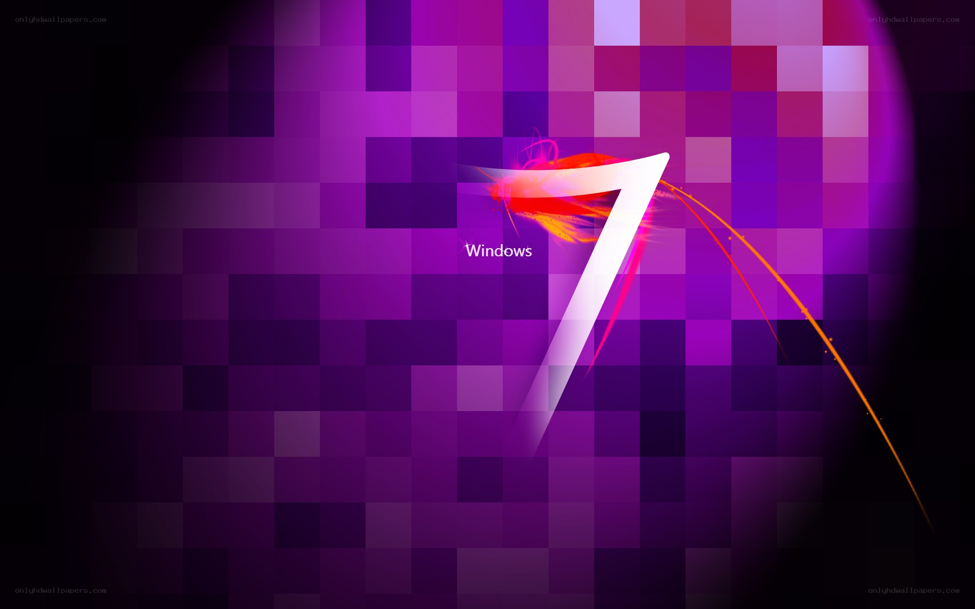 Windows 7 logo on purple background
