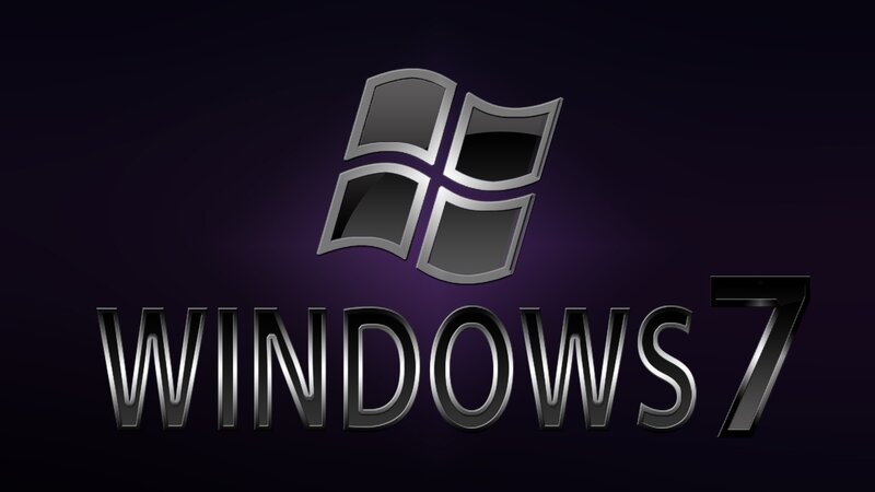 Windows 7 logo on purple