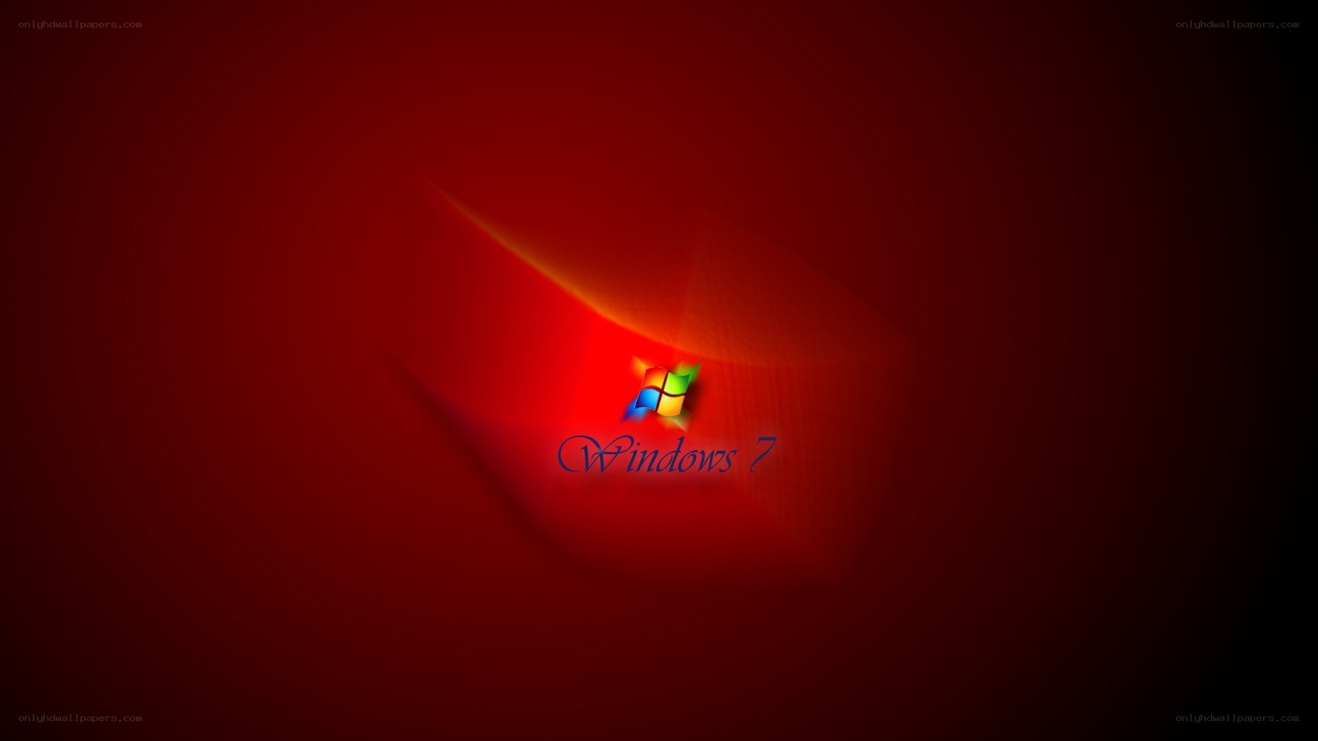 Windows 7 logo on red background
