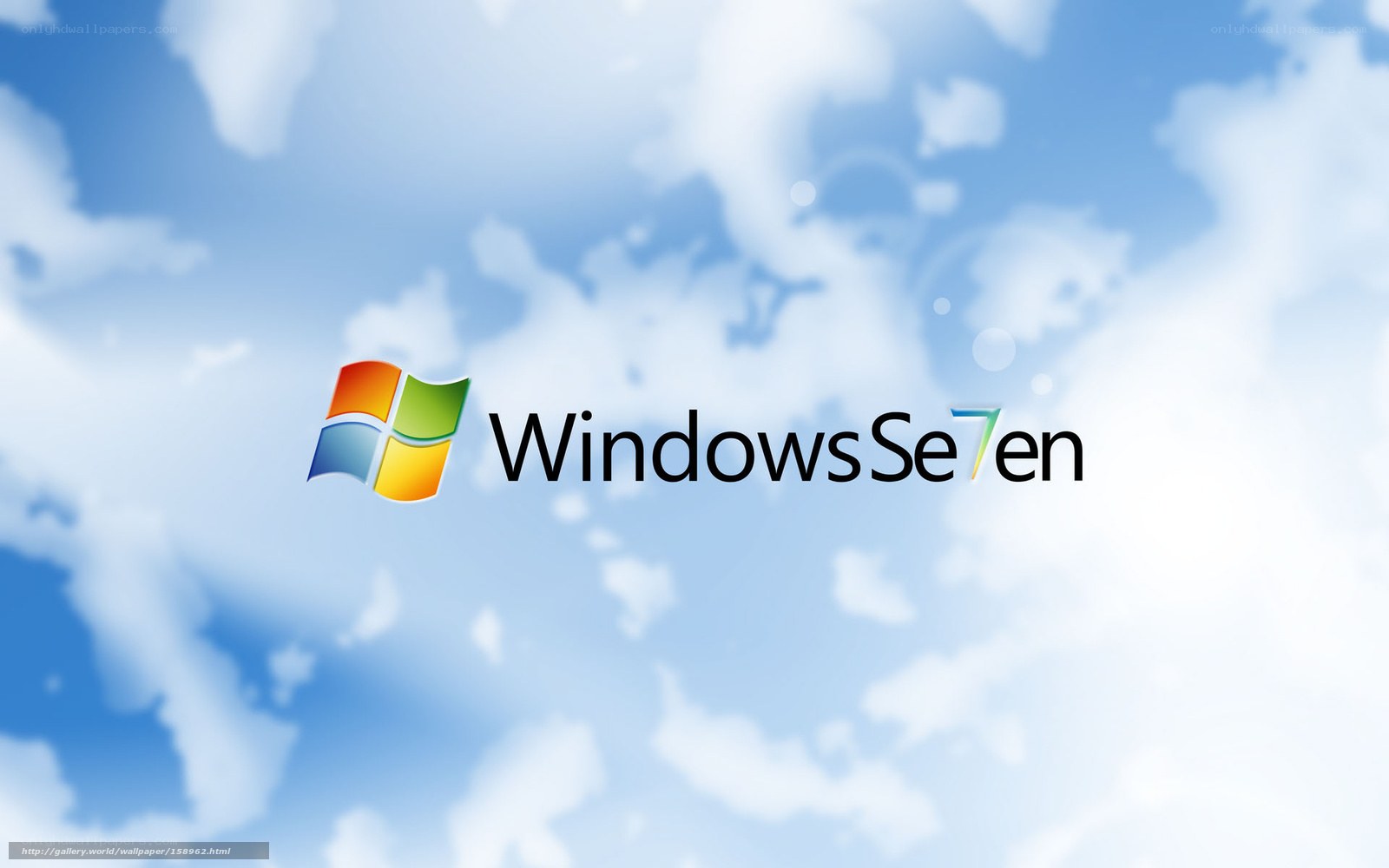 Windows 7 logo on sky background