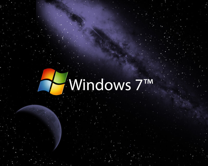 Windows 7 logo on space background