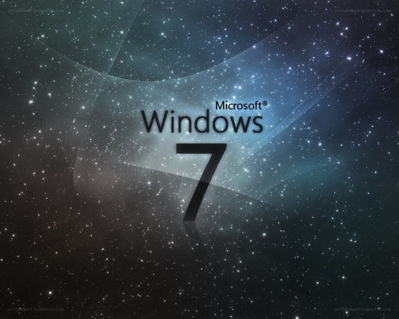 Windows 7 logo on starry background