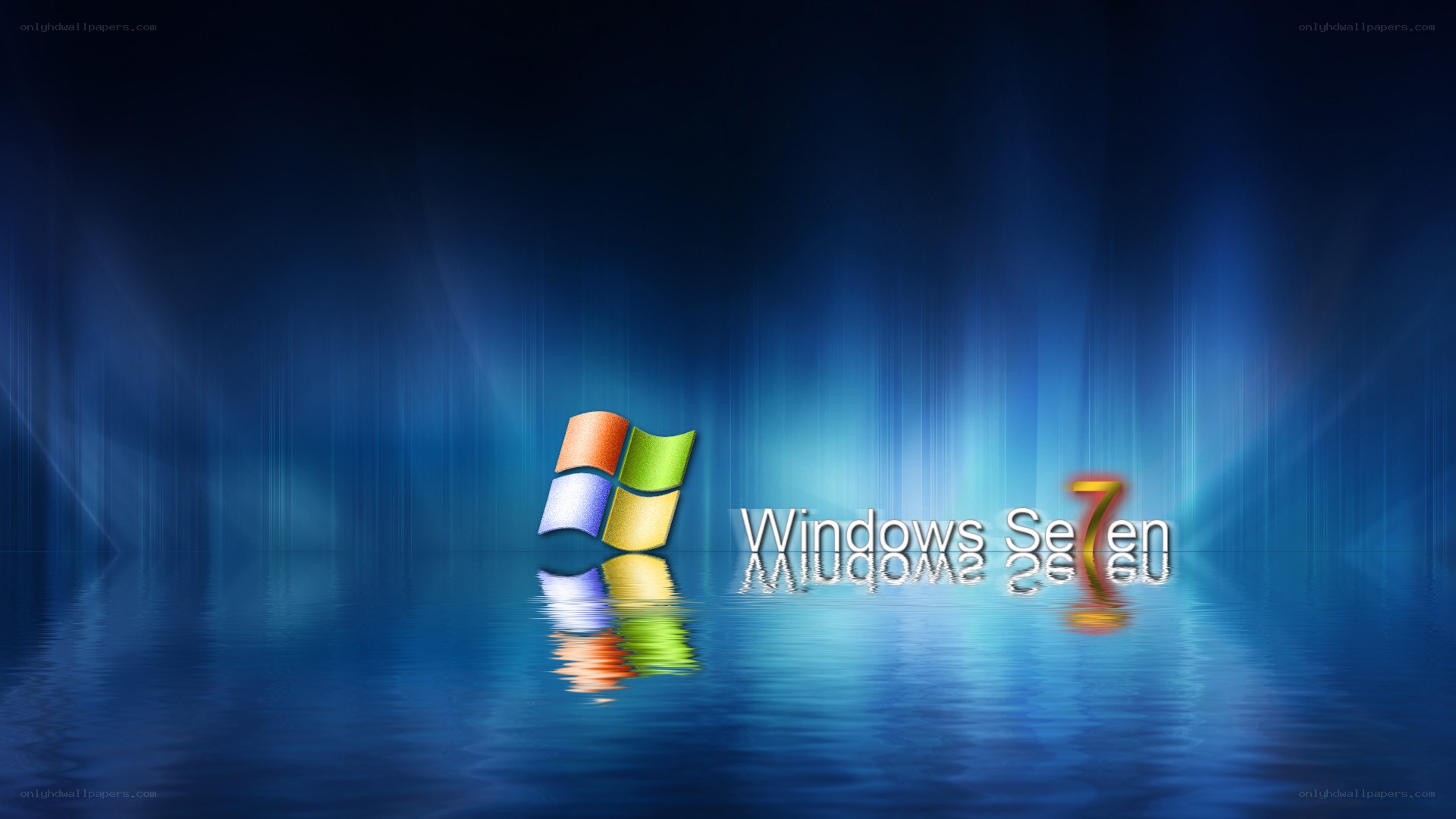 Windows 7 logo on water