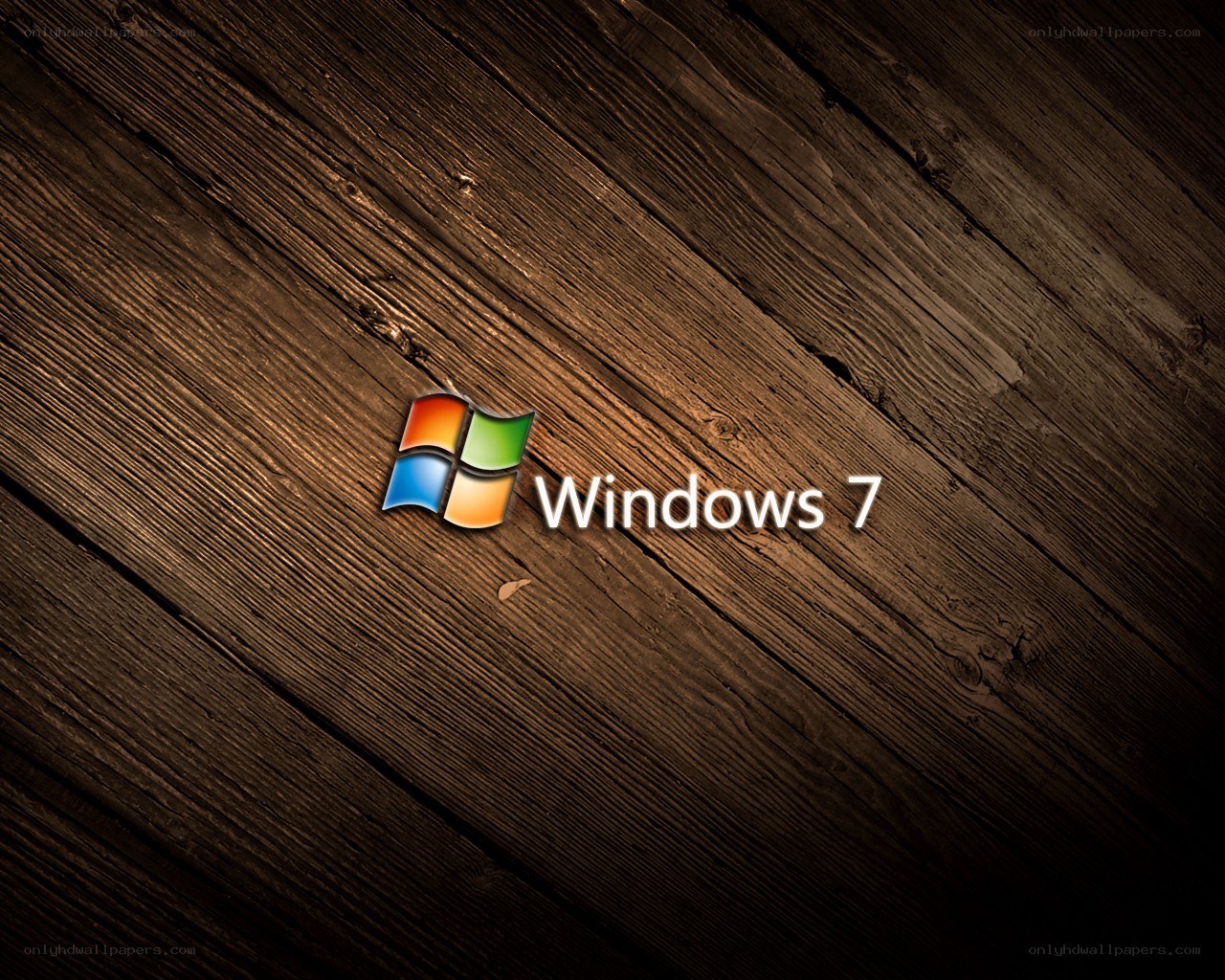 Windows 7 logo on wood