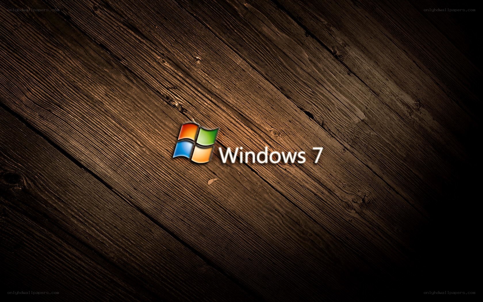Windows 7 logo on wood