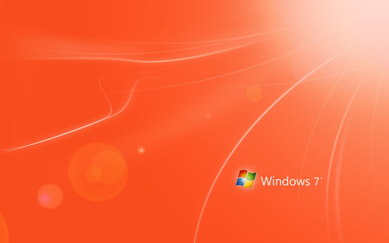Windows 7 Logo — Orange, Calm, Digital Art, Text