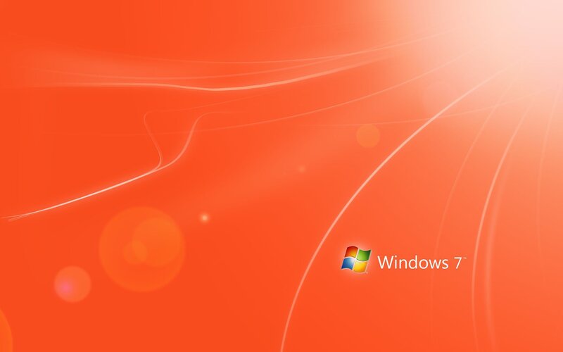 Windows 7 Logo — Orange, Calm, Digital Art, Text, White