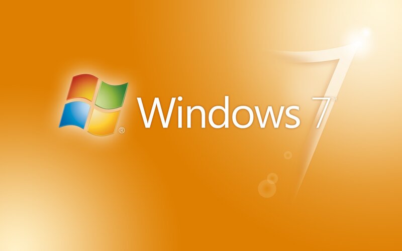Windows 7 Logo — Orange, Neutral, Digital Art