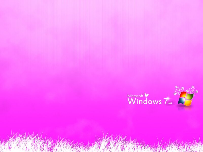 Windows 7 Logo — Pink, Serene, Digital Art