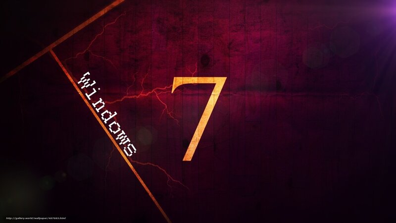 Windows 7 Logo — Purple, Dramatic, Digital Art, Number 7
