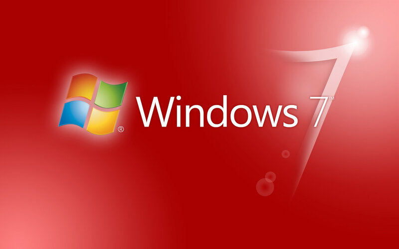 Windows 7 Logo — Red, Clean, Digital Art
