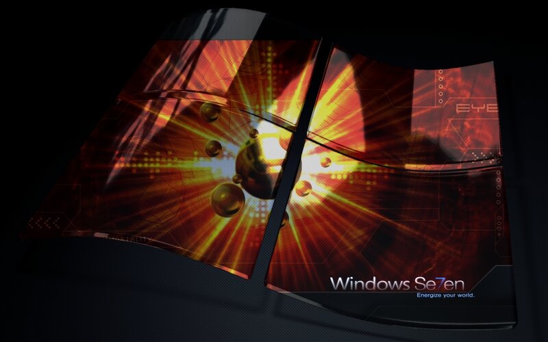Windows 7 Logo — Red, Dramatic, Digital Art, Spheres