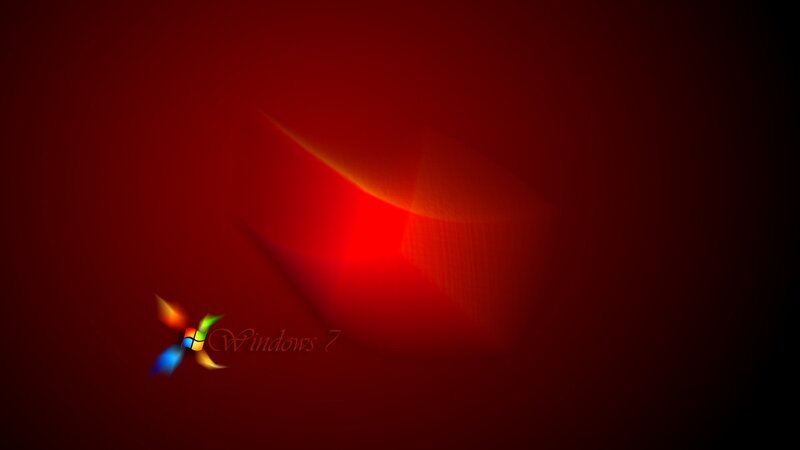 Windows 7 Logo — Red, Dramatic, Digital Art, Text, Black