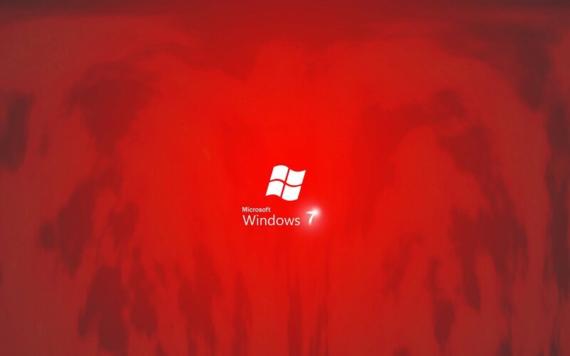 Windows 7 Logo — Red, Dramatic, Digital Art, Text