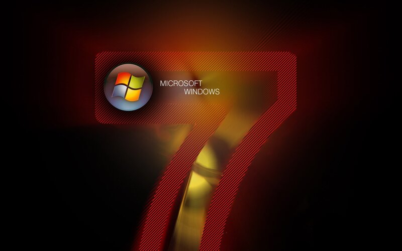 Windows 7 Logo — Red, Dramatic, Digital Art