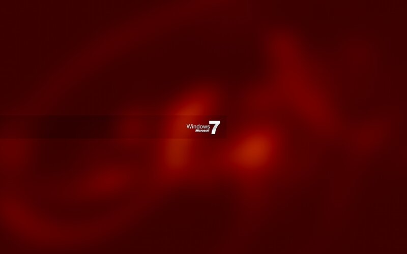 Windows 7 Logo — Red, Minimalist, Digital Art, Black