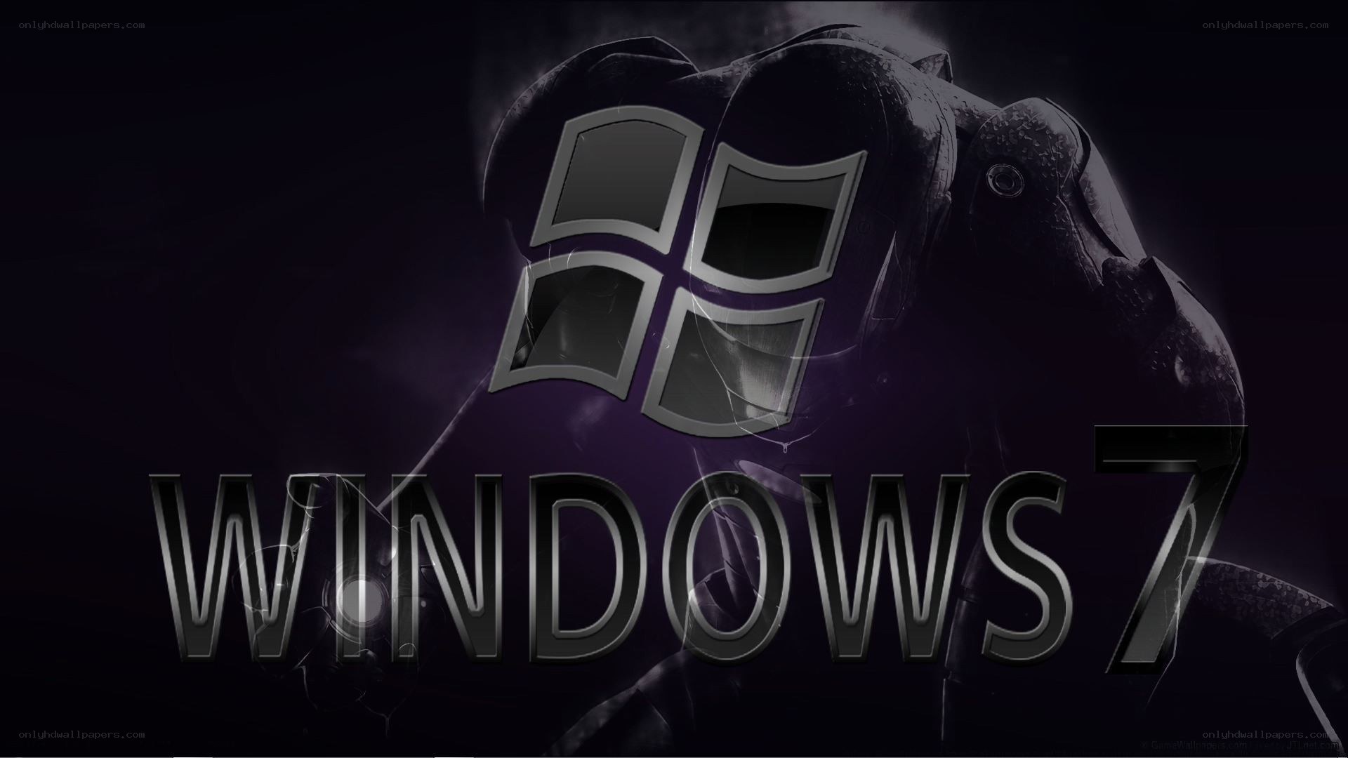 Windows 7 logo with armored figure