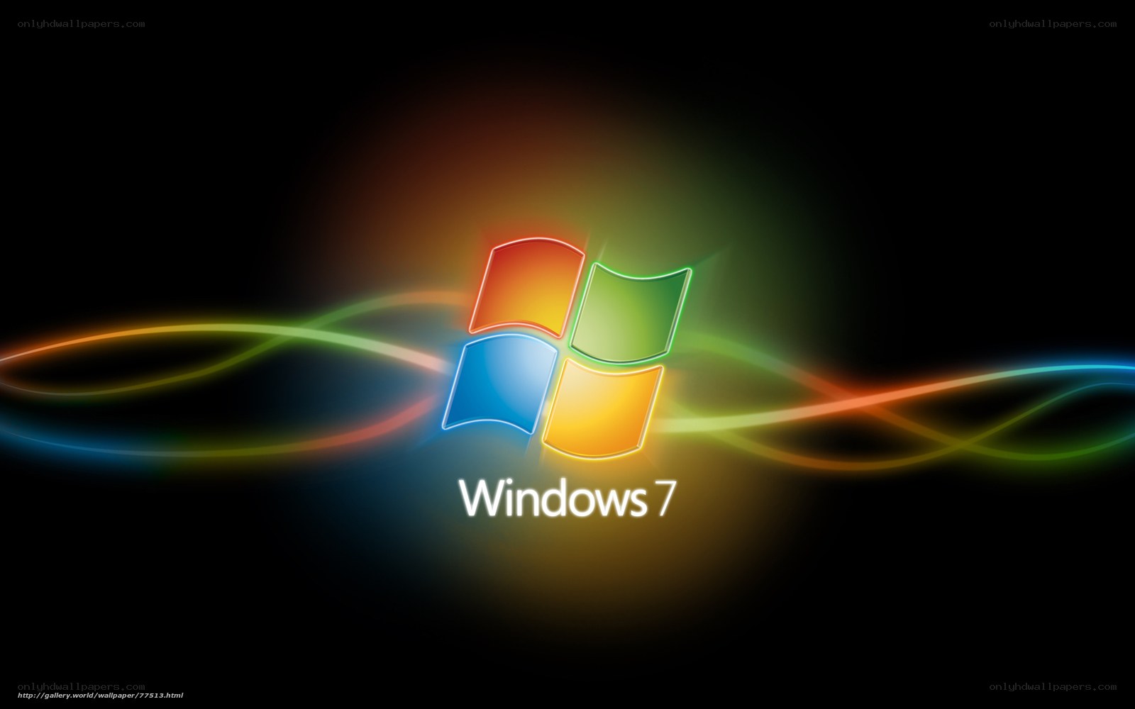 Windows 7 logo with colorful lights
