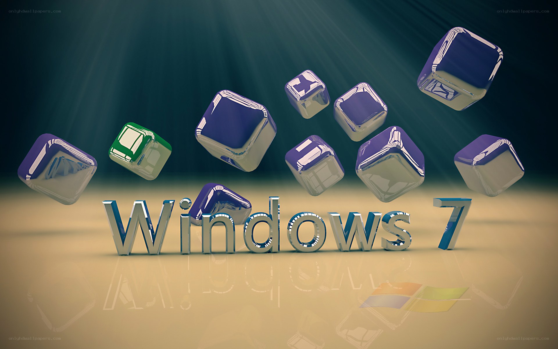 Windows 7 logo with cubes