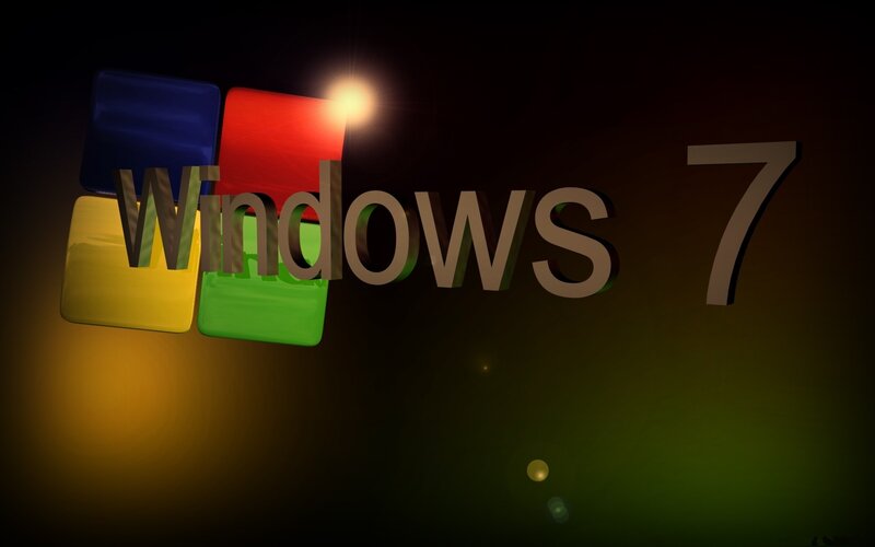 Windows 7 logo with light effect