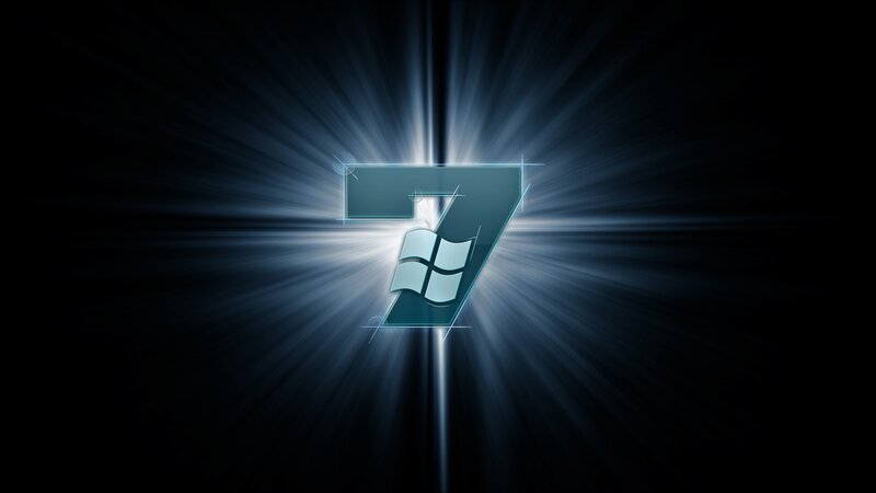 Windows 7 logo with light rays