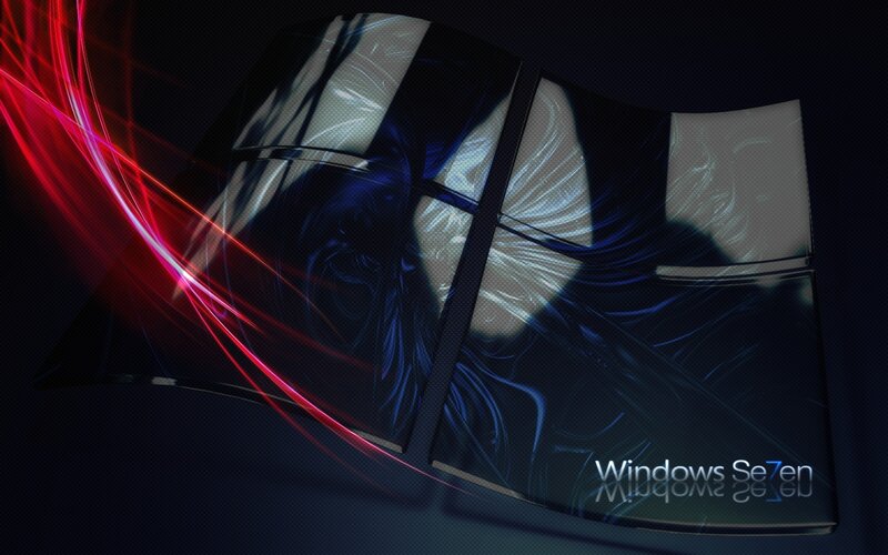 Windows 7 logo with light streaks