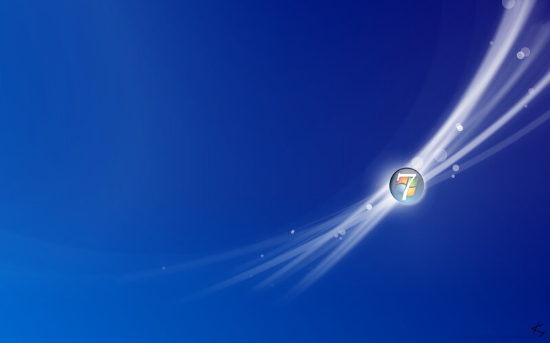 Windows 7 logo with light trails