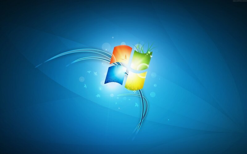 Windows 7 logo with nature elements