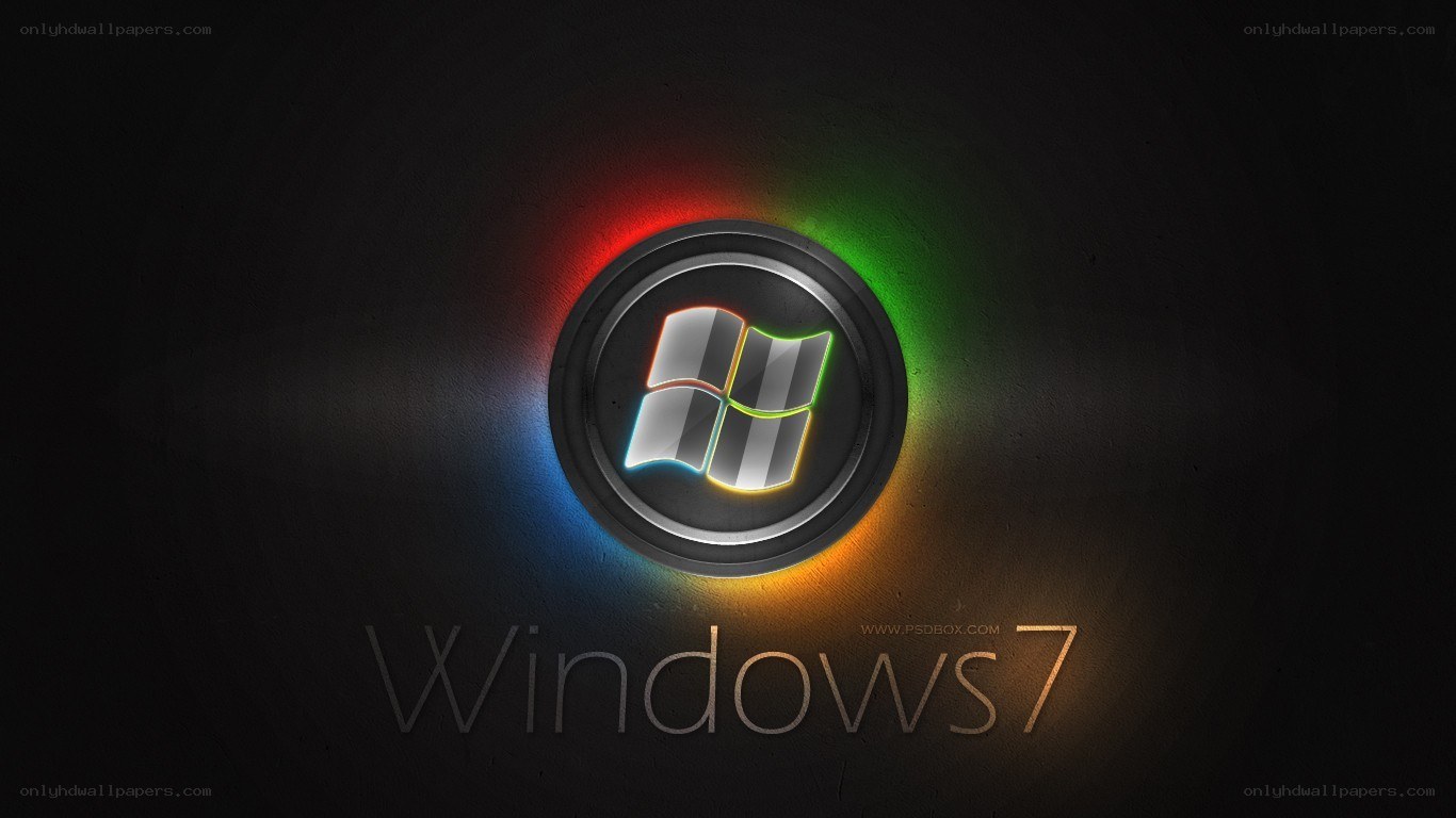 Windows 7 logo with neon lights